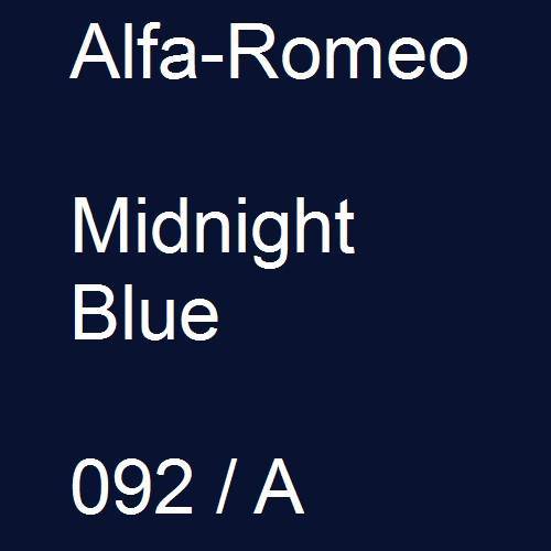 Alfa-Romeo, Midnight Blue, 092 / A.